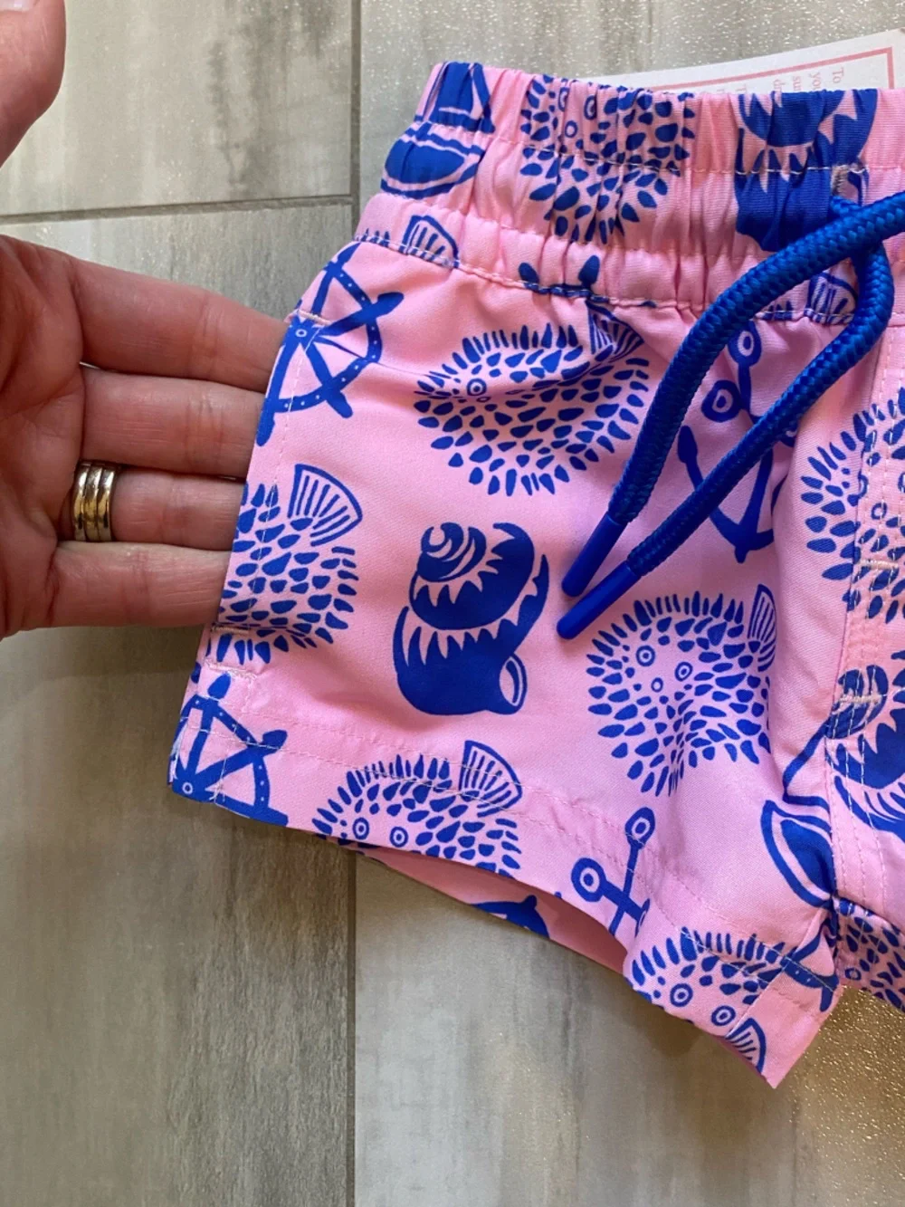 NWT The Beaufort Bonnet Company Coastal Tortola Print Swim Trunks Boys 0-6M